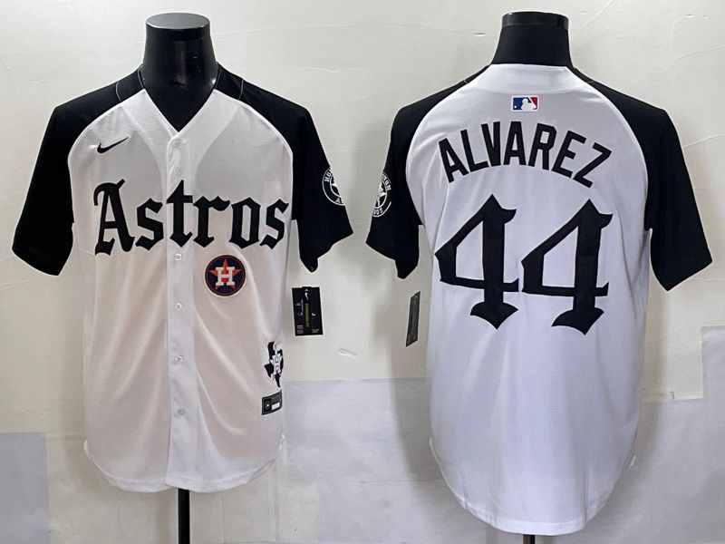 Men 2025 Houston Astros #44 Alvarez White Black Five generations Joint Name Nike MLB Jersey style 10->houston astros->MLB Jersey